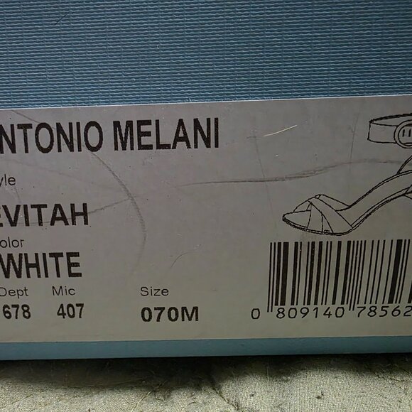 Antonio Melani Evitah Nubuck Ankle Strap Women's White Dress Sandals Size 7 - Picture 4 of 4